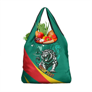 Personalised Happy Cameroon National Day Grocery Bag Lion With Coat Of Arms - Curve Style