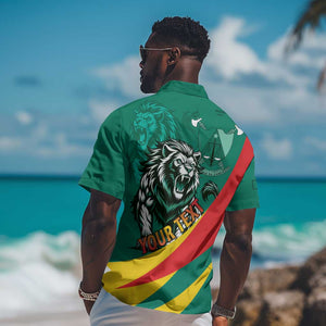 Personalised Happy Cameroon National Day Hawaiian Shirt Lion With Coat Of Arms - Curve Style
