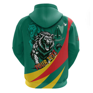 Personalised Happy Cameroon National Day Hoodie Lion With Coat Of Arms - Curve Style