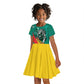 Personalised Happy Cameroon National Day Kid Short Sleeve Dress Lion With Coat Of Arms - Curve Style