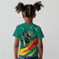 Personalised Happy Cameroon National Day Kid T shirt Lion With Coat Of Arms - Curve Style