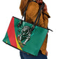 Personalised Happy Cameroon National Day Leather Tote Bag Lion With Coat Of Arms - Curve Style
