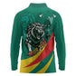 Personalised Happy Cameroon National Day Long Sleeve Polo Shirt Lion With Coat Of Arms - Curve Style