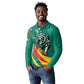 Personalised Happy Cameroon National Day Long Sleeve Polo Shirt Lion With Coat Of Arms - Curve Style