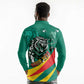 Personalised Happy Cameroon National Day Long Sleeve Polo Shirt Lion With Coat Of Arms - Curve Style