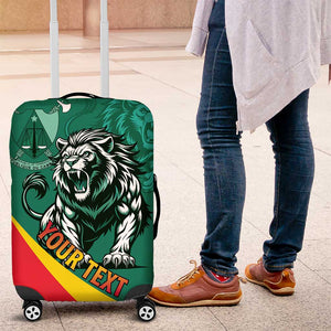 Personalised Happy Cameroon National Day Luggage Cover Lion With Coat Of Arms - Curve Style