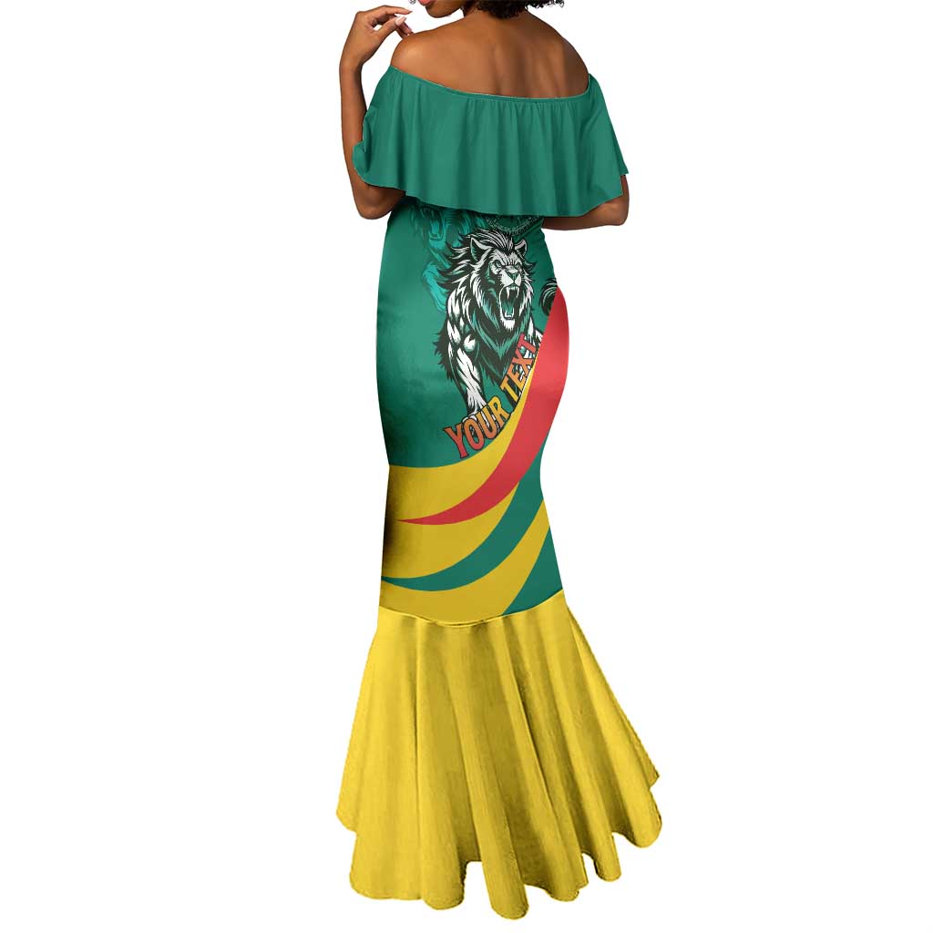 Personalised Happy Cameroon National Day Mermaid Dress Lion With Coat Of Arms - Curve Style