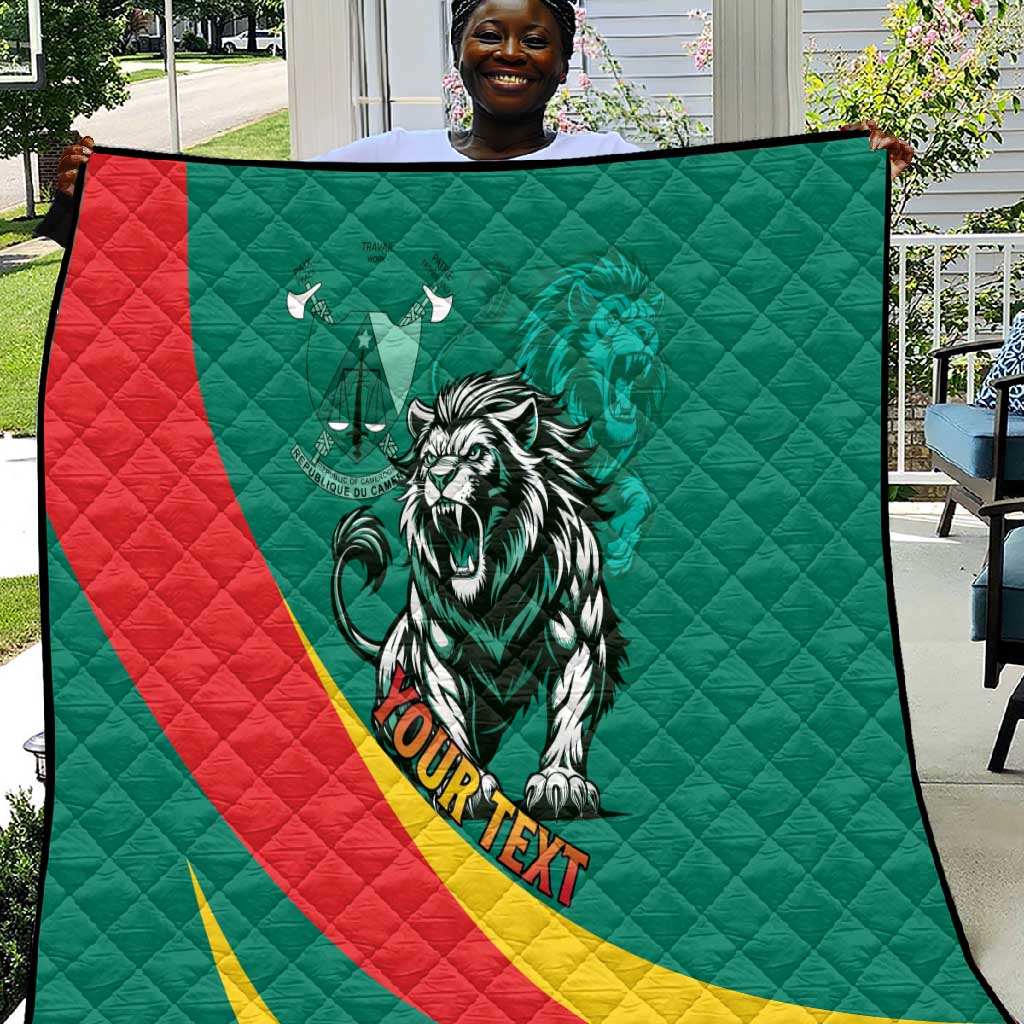 Personalised Happy Cameroon National Day Quilt Lion With Coat Of Arms - Curve Style