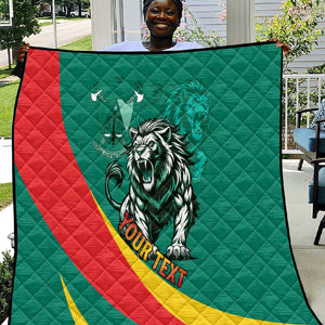 Personalised Happy Cameroon National Day Quilt Lion With Coat Of Arms - Curve Style