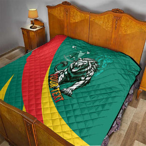 Personalised Happy Cameroon National Day Quilt Lion With Coat Of Arms - Curve Style