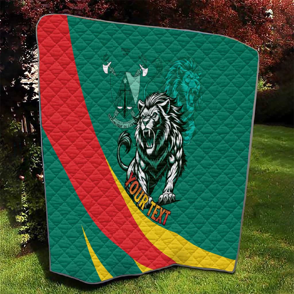 Personalised Happy Cameroon National Day Quilt Lion With Coat Of Arms - Curve Style