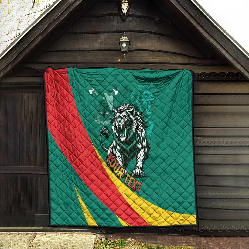 Personalised Happy Cameroon National Day Quilt Lion With Coat Of Arms - Curve Style