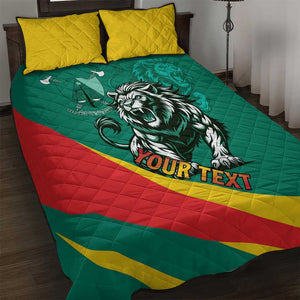 Personalised Happy Cameroon National Day Quilt Bed Set Lion With Coat Of Arms - Curve Style