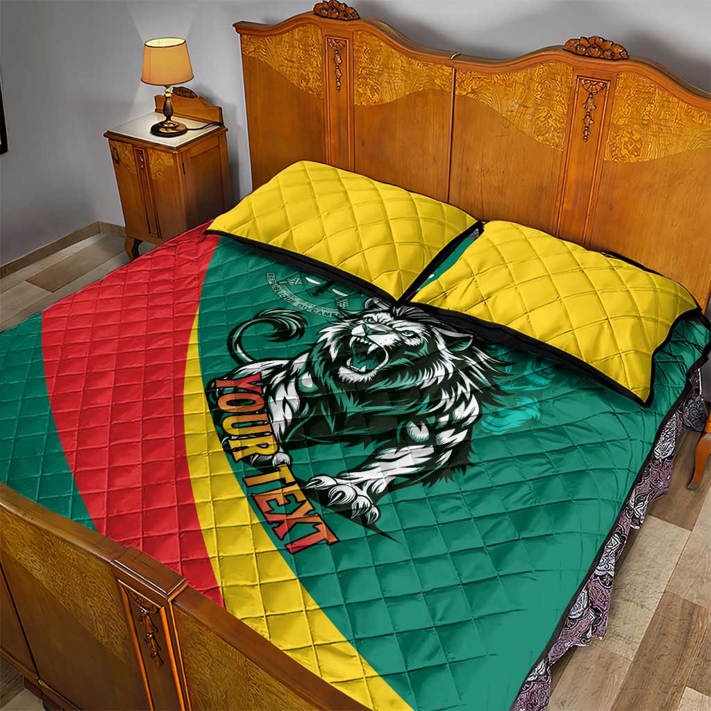 Personalised Happy Cameroon National Day Quilt Bed Set Lion With Coat Of Arms - Curve Style