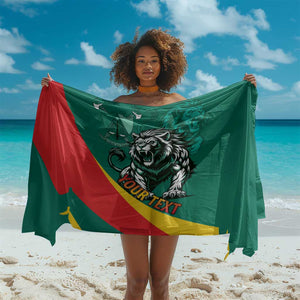 Personalised Happy Cameroon National Day Sarong Lion With Coat Of Arms - Curve Style