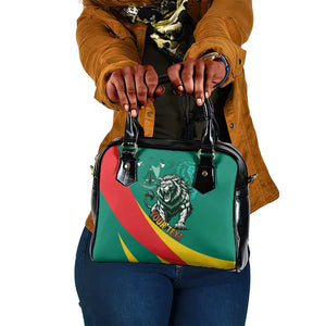 Personalised Happy Cameroon National Day Shoulder Handbag Lion With Coat Of Arms - Curve Style