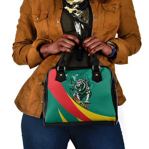 Personalised Happy Cameroon National Day Shoulder Handbag Lion With Coat Of Arms - Curve Style