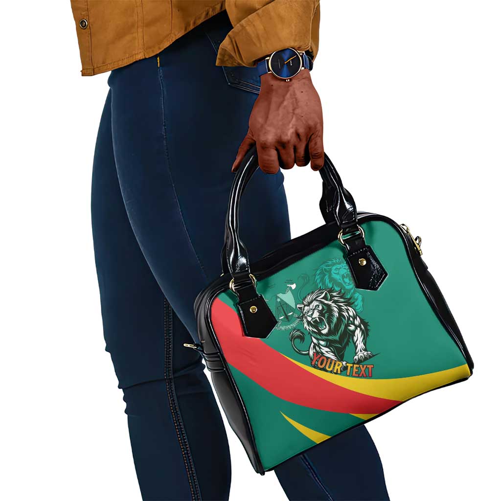 Personalised Happy Cameroon National Day Shoulder Handbag Lion With Coat Of Arms - Curve Style