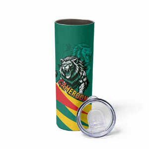 Personalised Happy Cameroon National Day Skinny Tumbler Lion With Coat Of Arms - Curve Style
