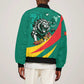 Personalised Happy Cameroon National Day Sleeve Zip Bomber Jacket Lion With Coat Of Arms - Curve Style