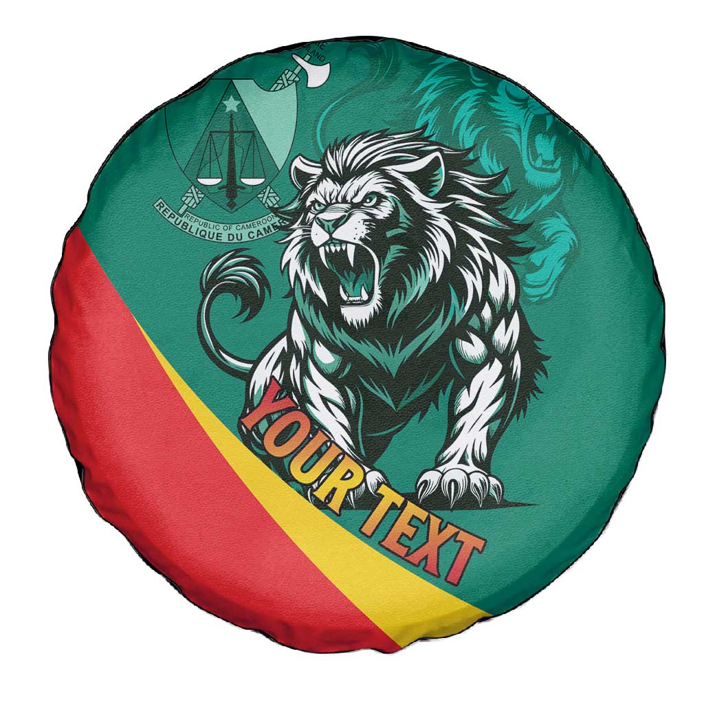 Personalised Happy Cameroon National Day Spare Tire Cover Lion With Coat Of Arms - Curve Style