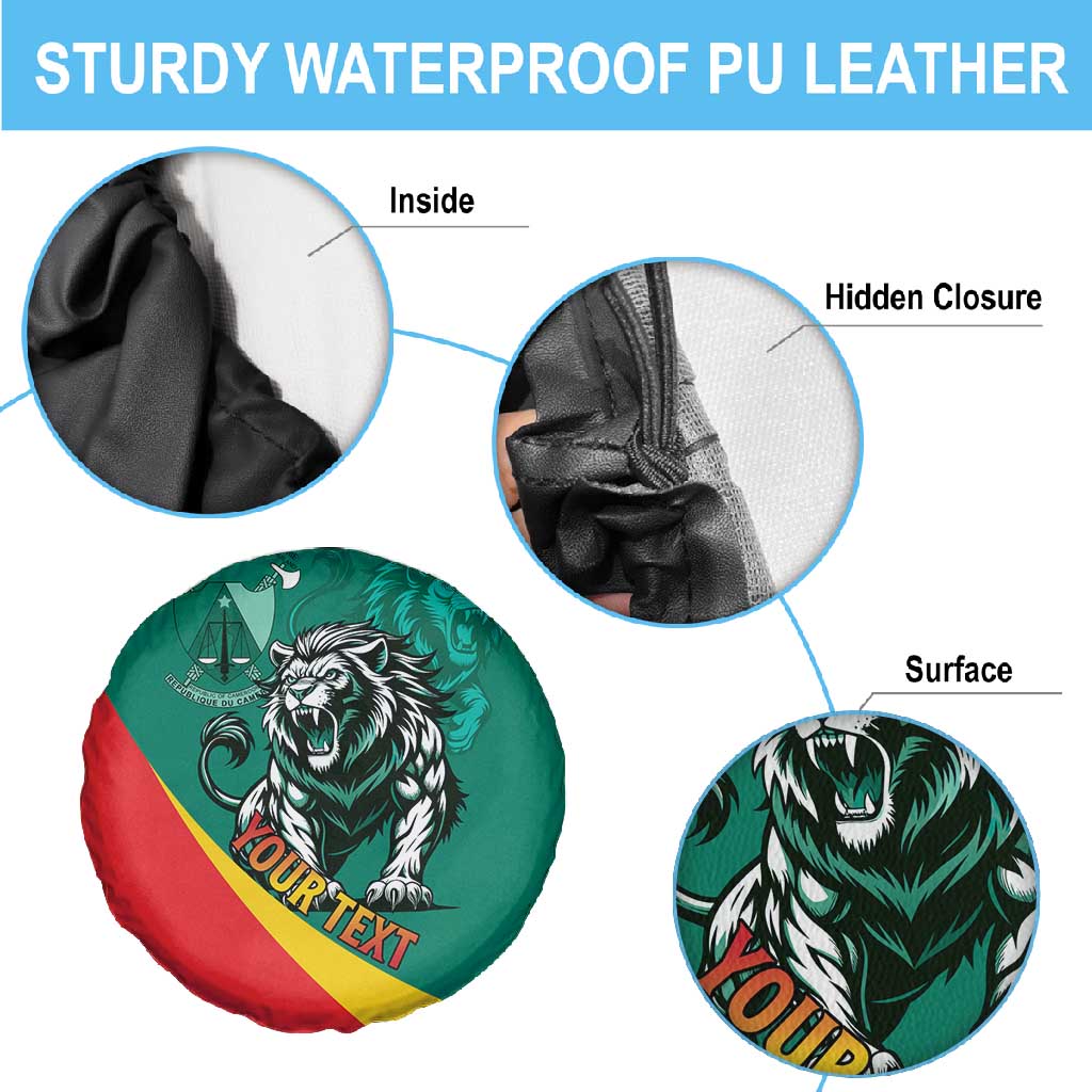 Personalised Happy Cameroon National Day Spare Tire Cover Lion With Coat Of Arms - Curve Style