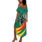 Personalised Happy Cameroon National Day Summer Maxi Dress Lion With Coat Of Arms - Curve Style