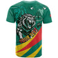 Personalised Happy Cameroon National Day T shirt Lion With Coat Of Arms - Curve Style