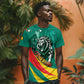 Personalised Happy Cameroon National Day T shirt Lion With Coat Of Arms - Curve Style
