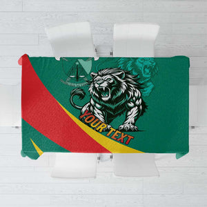 Personalised Happy Cameroon National Day Tablecloth Lion With Coat Of Arms - Curve Style
