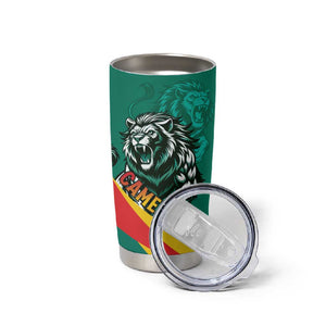Personalised Happy Cameroon National Day Tumbler Cup Lion With Coat Of Arms - Curve Style