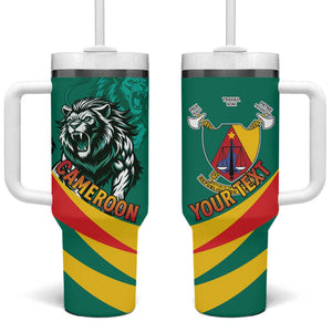 Personalised Happy Cameroon National Day Tumbler With Handle Lion With Coat Of Arms - Curve Style