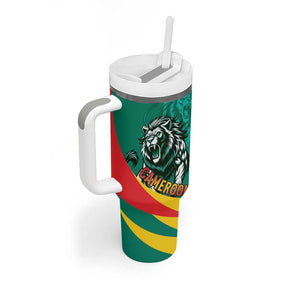Personalised Happy Cameroon National Day Tumbler With Handle Lion With Coat Of Arms - Curve Style