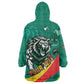 Personalised Happy Cameroon National Day Wearable Blanket Hoodie Lion With Coat Of Arms - Curve Style