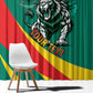 Personalised Happy Cameroon National Day Window Curtain Lion With Coat Of Arms - Curve Style