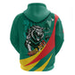 Personalised Happy Cameroon National Day Zip Hoodie Lion With Coat Of Arms - Curve Style