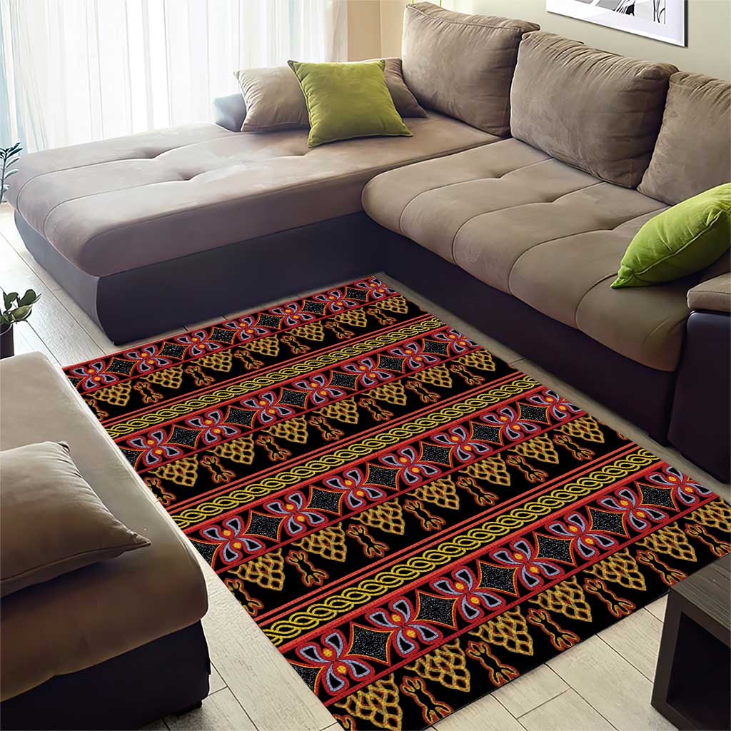 Toghu Cameroon Area Rug Traditional Pattern