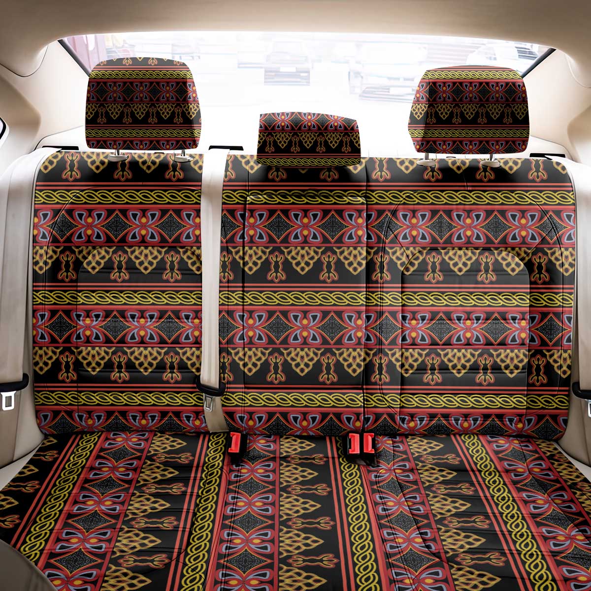 Toghu Cameroon Back Car Seat Cover Traditional Pattern