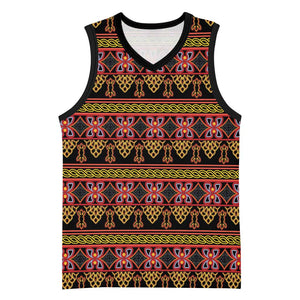 Toghu Cameroon Basketball Jersey Traditional Pattern - African Pride