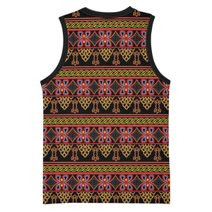 Toghu Cameroon Basketball Jersey Traditional Pattern - African Pride