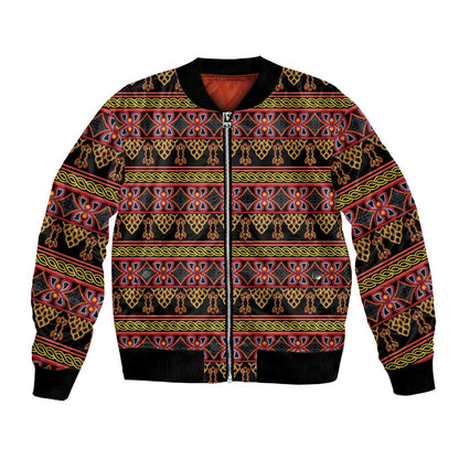 Toghu Cameroon Bomber Jacket Traditional Pattern