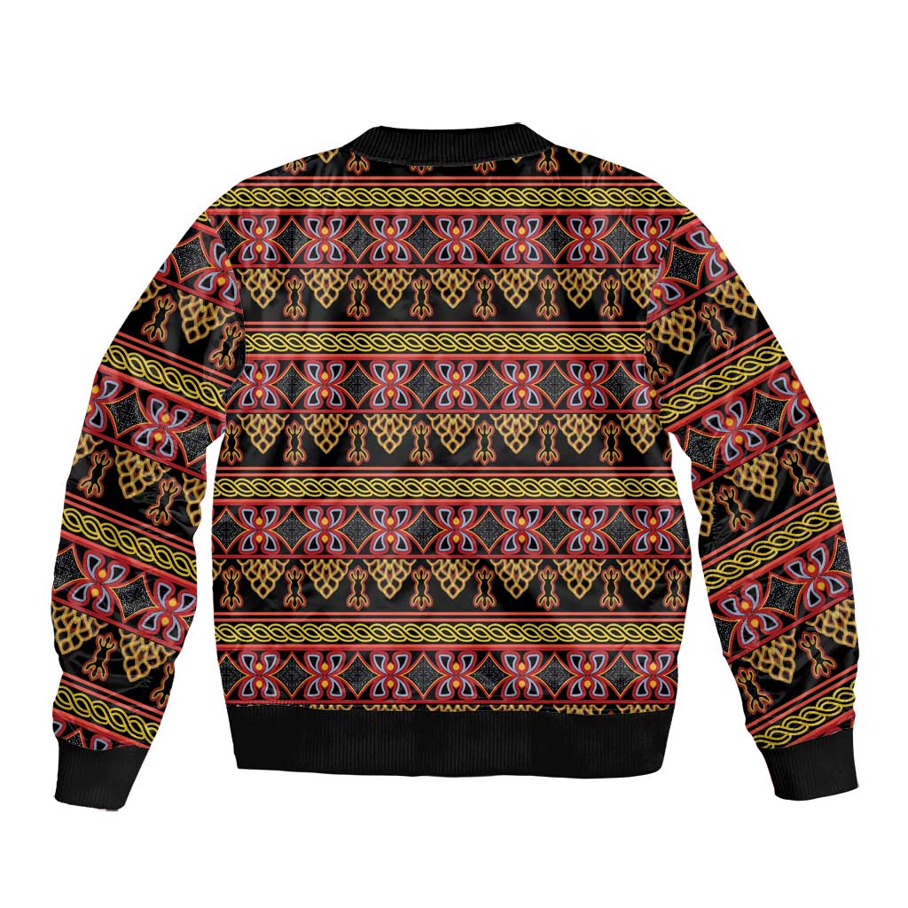 Toghu Cameroon Bomber Jacket Traditional Pattern
