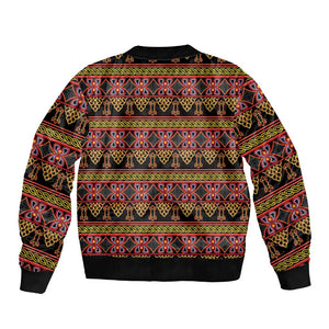 Toghu Cameroon Bomber Jacket Traditional Pattern