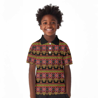 Toghu Cameroon Kid Polo Shirt Traditional Pattern