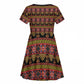 Toghu Cameroon Kid Short Sleeve Dress Traditional Pattern