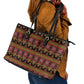 Toghu Cameroon Leather Tote Bag Traditional Pattern