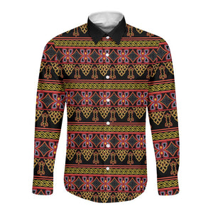 Toghu Cameroon Long Sleeve Button Shirt Traditional Pattern