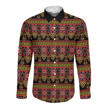 Toghu Cameroon Long Sleeve Button Shirt Traditional Pattern