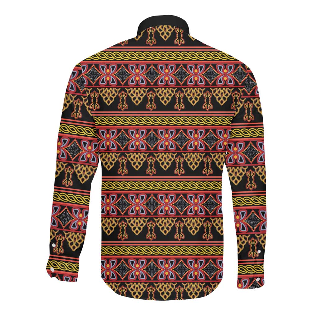 Toghu Cameroon Long Sleeve Button Shirt Traditional Pattern
