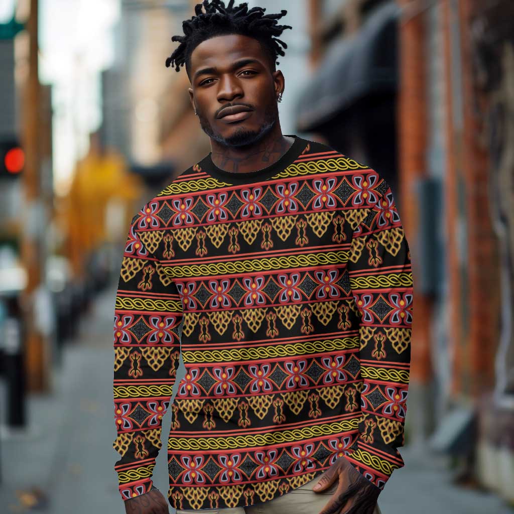 Toghu Cameroon Long Sleeve Shirt Traditional Pattern